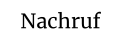 Nachruf