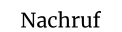 Nachruf