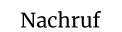 Nachruf