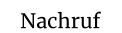 Nachruf