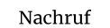 Nachruf
